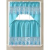 YHSF 3 Piece Rod Pocket Embroidered Kitchen Window Curtain Set