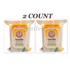 Arm & Hammer 2 Arm & Hammer Essentials Simply Fresh Deodorant Towelettes 30 Wipes Per Pack
