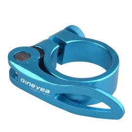 Azarxis Bike Seat Post Clamp Aluminum Alloy Quick Release Bicycle Seatpost Tube Tightener Clip 28.6mm, 31.8mm, 34.9mm for Mountain, Road, Fixie, Track, Folding, DH, MTB, BMX Bikes Gear (Blue, 28.6mm)