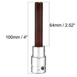 TA-VIGOR Hex Bit Socket, 1/2" Drive x H10 (10mm) Allen Key Socket, Premium S2 Steel Bits, Hex Bit with 100mm Length for Ratchet Wrench, Torque Wrench, Slide Bar, Impact Power Drills