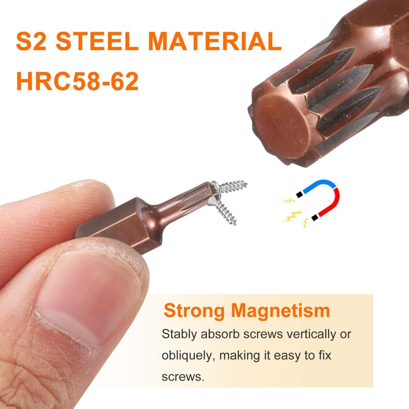 sourcing map M10 Torx Screwdriver Bit 10mm Hex Shank 30mm