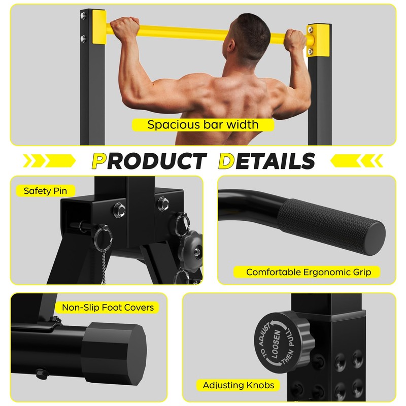 SogesHome Power Tower Dip Station Pull Up Bar for Home
