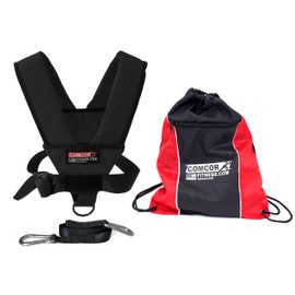 ComCor Pro Sled Harness with Padded Shoulders, Includes 9' Pull Strap and Drawstring Bag - Made in USA