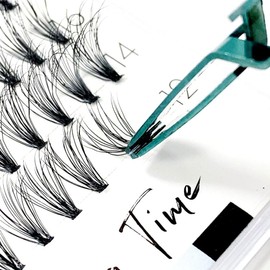 EyeEnvy Express Lash Extensions 'POP Like a Pro' Drama Time Cluster Lashes 3D Thick Mink Individual Eyelash Clusters (18mm - Extra Long Plus)