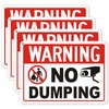 (4 Pack) No Dumping Signs with Symbol, 10 x 7