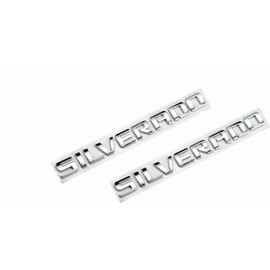 2-Piece for Silverado Badge Emblems in Chrome Shiny Glossy Finish 2007-2020 for Silverado, Sierra, and Canyon - Suitable for Hood - Fits 1500, 2500HD, and 3500HD Models (Chrome)