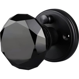Balin Designs Crystal Doorknobs (Matte Black) - Decorative Hardware Interior and Exterior Keyless Privacy Door Lock for Bathroom, Bedroom, or Other Doors (2 Pack)
