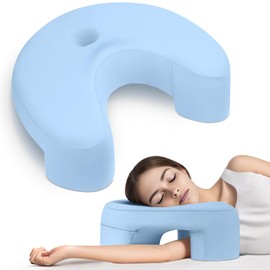 Hervimo Side Sleeper Pillow, Memory Foam Pillow with Arm Hole for Neck and Shoulder Pain, Side Sleeper Pillows for Adults, Ideal for Side Sleepers (Blue)