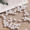 Leliafleury 200Pcs Oval Imitation Pearl Beads ABS White Oval Loose