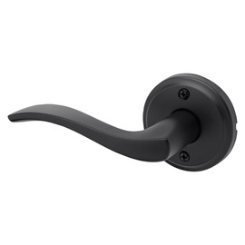 Kwikset Sedona Dummy Door Handle, Single Sided Lever for Closets, French Double Doors, and Pantry, Matte Black Non-Turning Left Handed Interior Push/Pull Lever, with Microban Protection