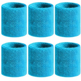 VIKY Pack of 6 Sweatband Wrists, Sweatband Wrist Sports, Wrist Bandages, Cotton Sweatband Wrist Wide Fitness Arm Sweatband for Football