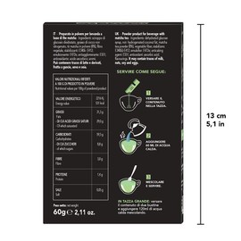 King Cup - 5 Packs of 10 Sugar Free Matcha Tea Soluble Bags, 50 Sticks of 6 g for Matcha Tea Drink, Add to Hot 60 ml Water, Gluten Free and Lactose Free