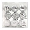 Plastic Christmas Bauble Diameter 8 cm White Silver Decorative Christmas
