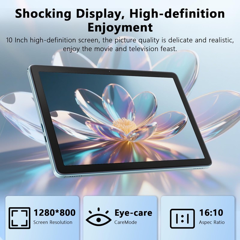 Raemond Android 15 Tablet 10 Inch, 24GB RAM+128GB ROM/1TB Expandable,