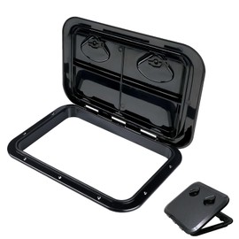 Xhorse Boat Hatch 17.32"*12.40" Deck Access Hatch, Rectangle Marine Boat Hatch,Boat Storage Hatch Cover for Jon Boat, Bass Boat(Black)