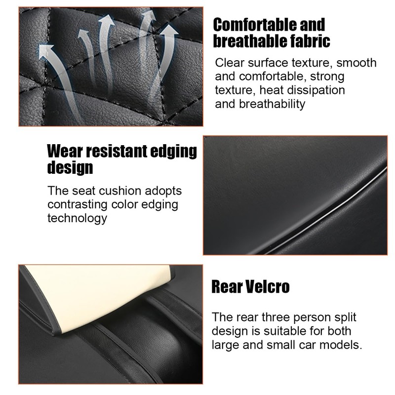 KHGUZ Leather Car Seat Cover, Vehicle Rear Bottom Seat Protector