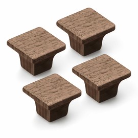 Evionlin 4 Pack(Square) Minimalist and High-End Chinese-Style Cabinet Door Handles Cabinet Drawer Pulls Single-Hole Wardrobe Knobs Wooden Door