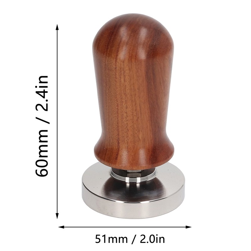Coffee Tamper Separate Design Stainless Steel Ergonomic Wood Handle Portable
