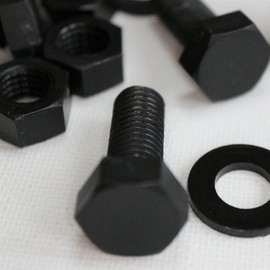 20x Black Nylon Hex Head, M10 x 25mm, Plastic Nuts and Bolts, Washers, Hexagon, Nylon