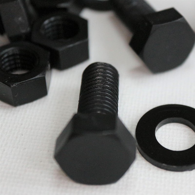 20x Black Nylon Hex Head, M10 x 25mm, Plastic Nuts