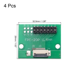 MECCANIXITY 4pcs FFC FPC Connector Board 14 Pins 0.5mm Socket to 2.54mm Double Row Male Pin Header Strip Adapter, PCB Converter Board for LCD TVs/Digital Cameras/Laptops