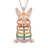 Aurora Tears Bunny Rabbit Easter Egg Necklace 925 Sterling Silver
