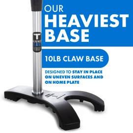 Tanner Heavy Batting Tee | Ultra Durable Hitting Tee with Weighted “Claw” Base for Ultimate Stability on Uneven Surfaces | Adjusts from 26-43"| Baseball Softball Slow Pitch