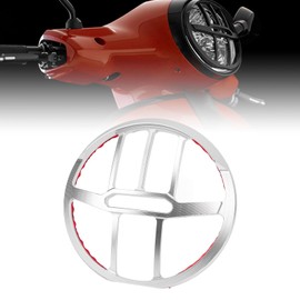 Headlight Grill Cover, Front Headlight Mesh Grill Cover, Aluminum Alloy Headlight Guard Lamp Mask Protector, Universal for GTS Super TECH 300 HPE 2023 (Silver)