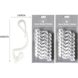 UKDeals Direct Gutter Hooks for Hanging Outdoor Christmas Xmas String Lights/Rope Lights Gutter Clips (Pack of 32 Clear)