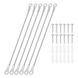 PATIKIL Cabinet Door Restraint Kit 2mm x 20cm, 6 Pack Stainless Steel Flexible Braided Cable Door Hinge Limiter for Limiting Chest Cupboard Door Opening Angle Swing