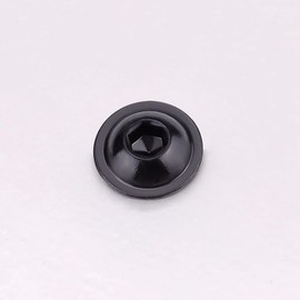 M5-0.8 x 45mm (50 Pack) Flanged Button Head Socket Cap Screws Bolts, Stainless Steel 304 (18-8), Allen Hex Drive, UNC Coarse Thread, Black Coated