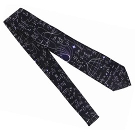 Mens Science Tie E=mc2 Physics Neckties Adult Black and White Mathematics Self Necktie Teacher gifts