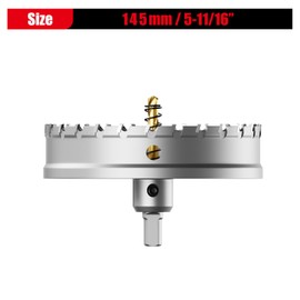 GSTK Upgraded Heavy Duty Carbide Hole Saw 145mm|5-11/16",Metal Steel Hole Saw Drill Bit,TCT Hole Cutter-Alloy Hardness Upgraded, Life Upgraded, Ideal for Stainless Steel, mild Steel, Iron, Copper,etc