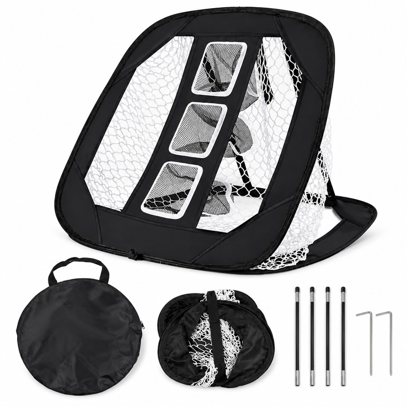 Foldable Golf Chipping Net - 3 Target Openings, Portable Pop-Up