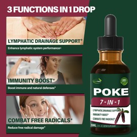 Verdeherb Poke Root Extract Drops for Lymphatic Drainage, Lymph System Support Supplement with Cleavers Herb, Dandelion, Echinacea & Turmeric for Body Detox, Cleanse & Immunity. 2 oz