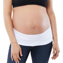 Ingrid & Isabel Basics - Bellaband - Belly Bands for Pregnant Women (L/XL, White)