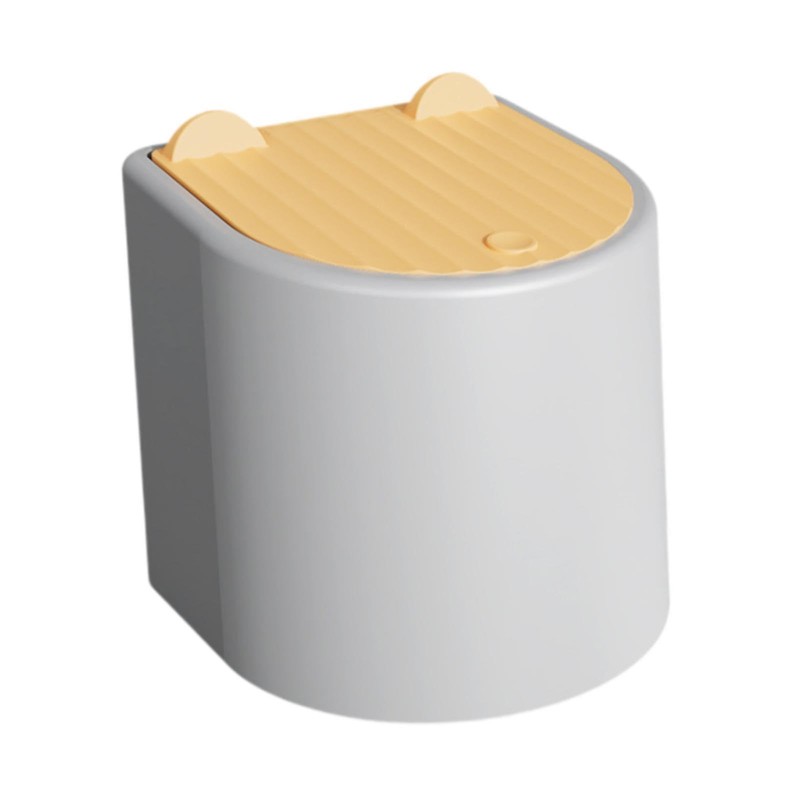 MagiDeal Cat Litter Trash Mini Trash Can with Lid Press