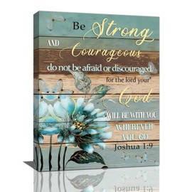 Christian Wall Art Bible Verse Floral Pictures Wall Decor Religious Scripture Flower Canvas Painting Modern Home Decoration Artwork for Bathroom Bedroom Living Room Office Framed 12"x16"