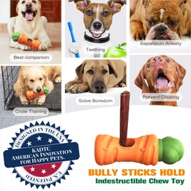 KADTC Dog Bully Stick Holder Safety Device Durable Indestructible Chew-Proof Carrot Toy for Medium/Large Aggressive Chewers Extra-Large Breeds Boredom Crate Interactive Training Toys Indoor/Outdoor 2