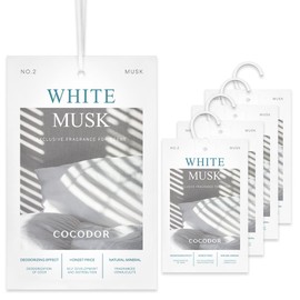 COCODOR 10 Packs White Musk Scented Sachets/Air Freshener Sachets Bags for Drawers, Closet, Cars, Long-Lasting Deodorizers Fresh Scents, Home Fragrance