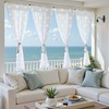 Vangao White Sheer Curtains for Living Room Coastal Themed Curtains
