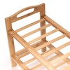 BambooMN 2-Tier Bamboo Wood Shoe Rack, for Entryway or Doorway