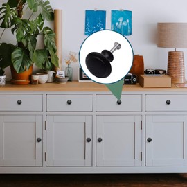 18 Pcs Black Cabinet Drawer Knobs, 1.13" Pulls and Handles with Screws, Kitchen Hardware for Dresser, Bathroom