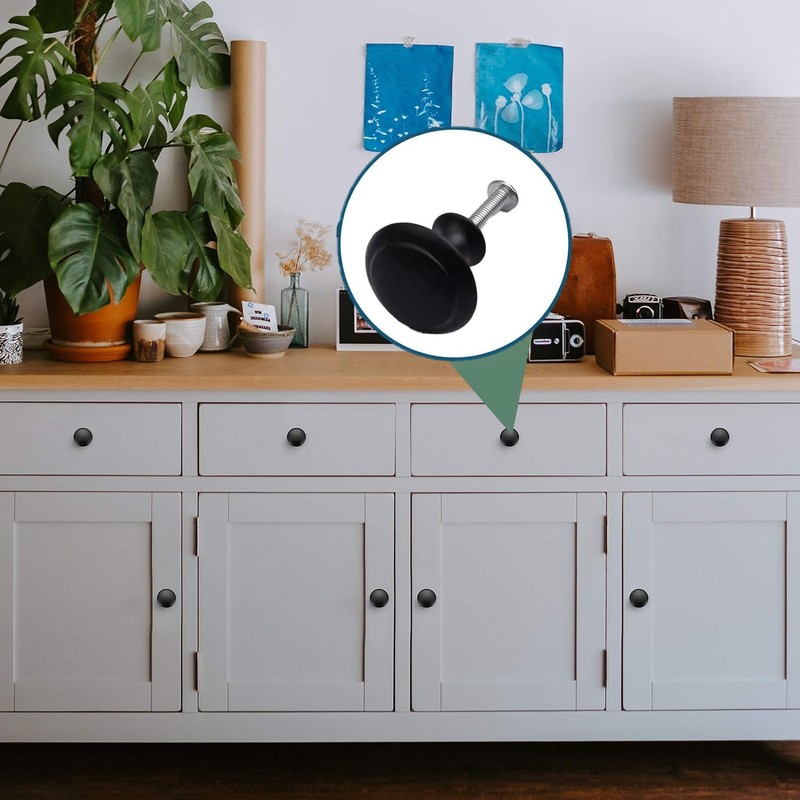 18 Pcs Black Cabinet Drawer Knobs, 1.13" Pulls and Handles