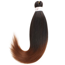 Leeven 3 Packs Pre Stretched Braiding Hair Extensions for Women 20 Inch Ombre EZ Braids Yaki Braiding Hair Pre Stretched Ombre Braiding Hair T30#