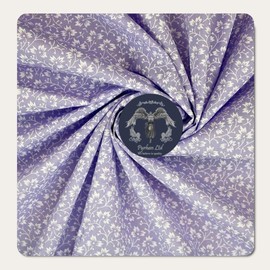 Pyrhan Tiny Pastle Vintage Floral Polycotton Fabric by The Metre - 45 Inch Wide Sewing Cotton, Dress Fabric, Blue & Pink Floral Prints for Quilting, Cotton Material, Quilt Backing Fabric Sale (Lilac)