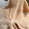 DAISHIAO Ladies Knitted Fish Scales Plain Poncho Knot Cape, BG