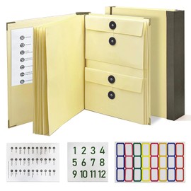 MAKUANG Document Organizer,Folio Folders with Pockets,File Organizer for Paper,Important Documents, Expanding File Folder for Office and School,in Case I Go Missing Binder(Yellow,2In Thinck)