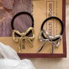 LunarCharm 2 pieces hair ties with metal bow, small elastic