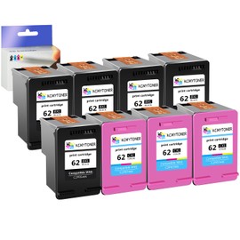 KCMYTONER 62XL Remanufactured Ink Cartridge Replacement for HP 62 XL Compatible with Envy 7640 5660 7645 5540 Officejet 200 250 Printer (5 Black, 3 Color)